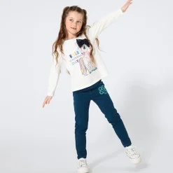 Kinder NKD Kinder-Mädchen-Sweatleggings mit Stickerei