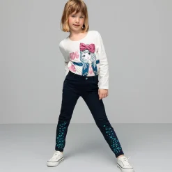Kinder NKD Kinder-Mädchen-Sweatleggings mit Stickerei