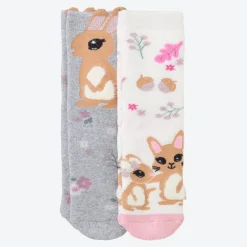 Kinder NKD Kinder-Mädchen-Thermosocken mit Tier-Motiven, 2er-Pack