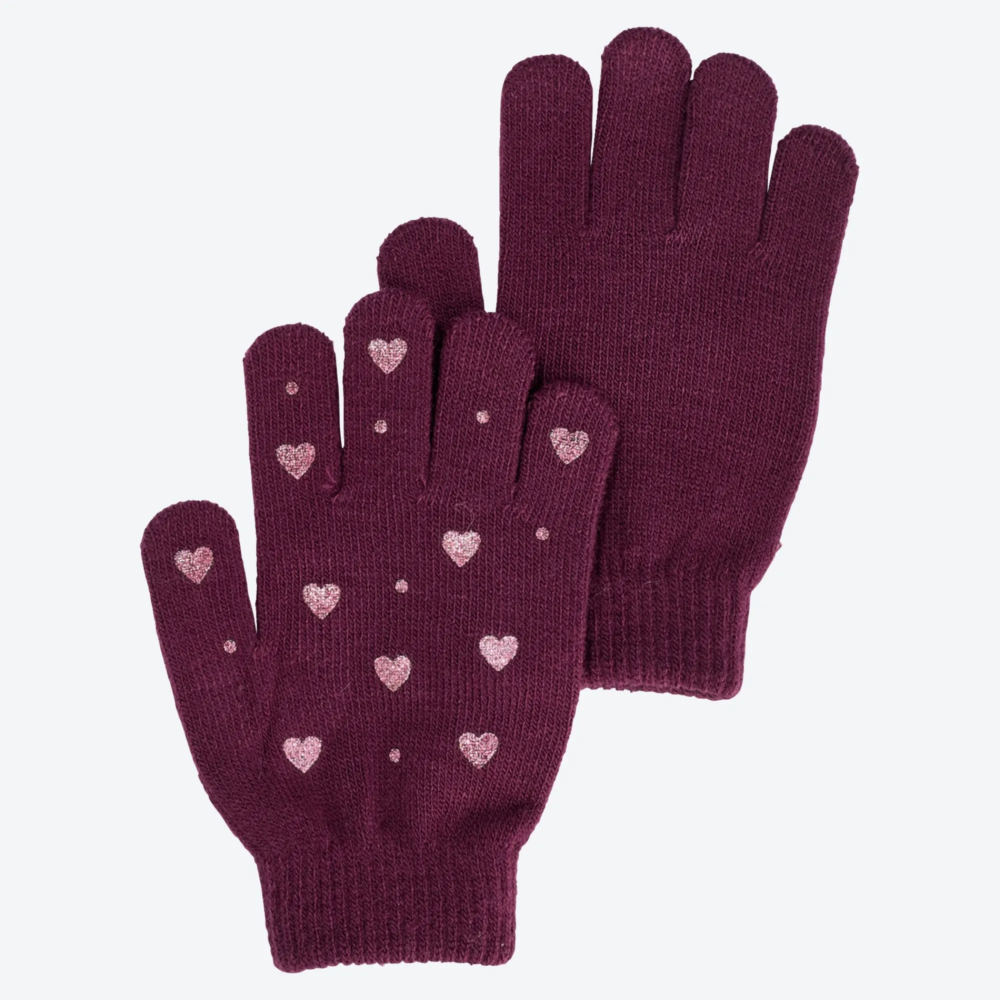 Kinder NKD Kinder-Strickhandschuhe mit Glitzerdruck