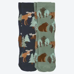 Kinder NKD Kinder-Thermosocken mit Waldtier-Motiv, 2er-Pack