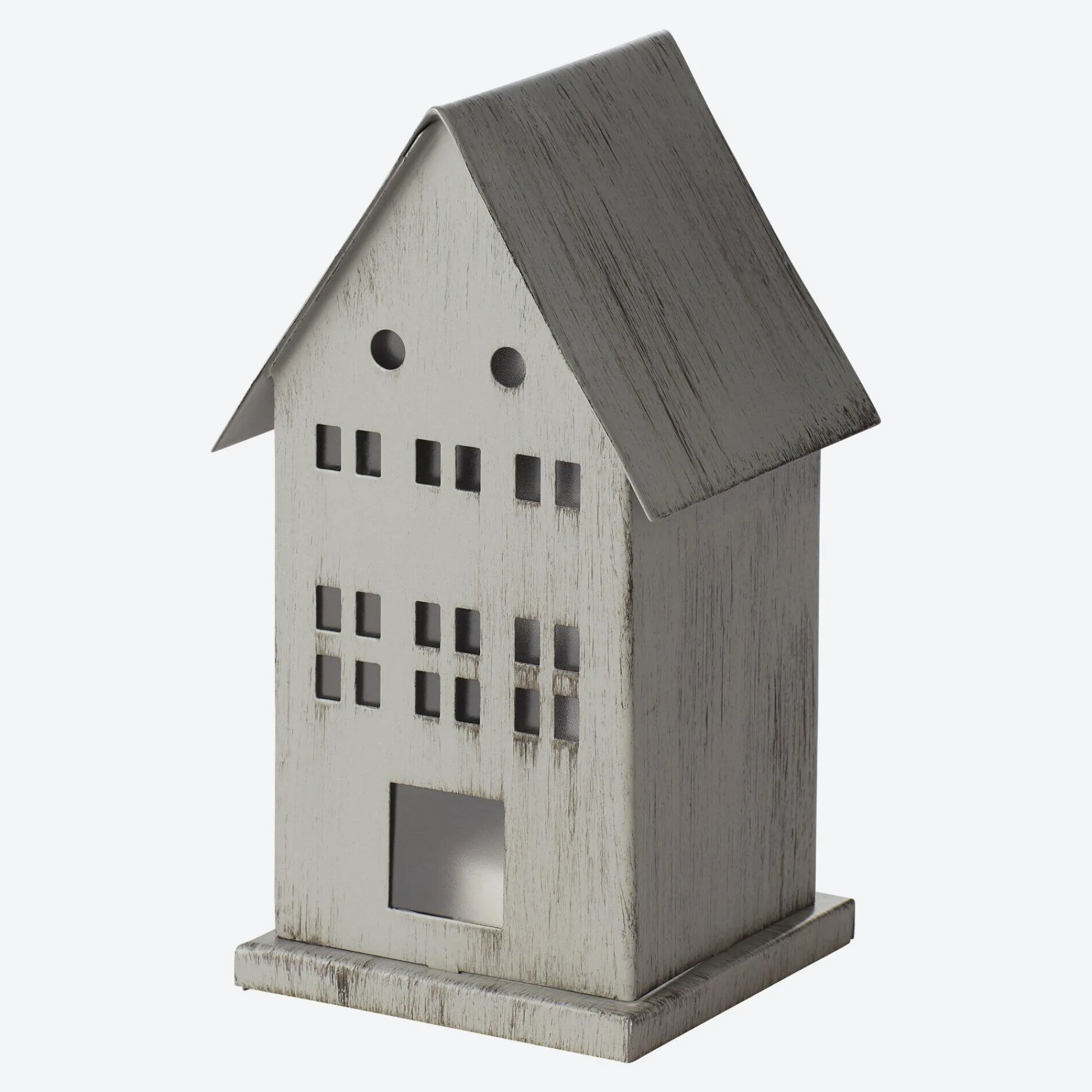 NKD LED-Haus aus Metall, ca. 7x7x15,5cm
