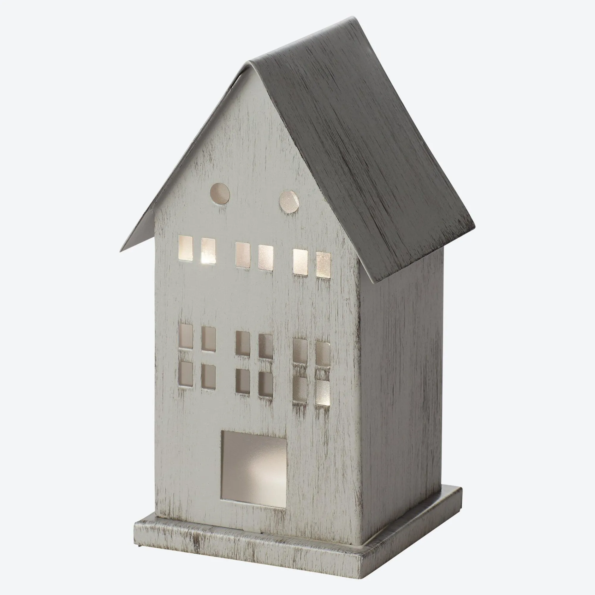 NKD LED-Haus aus Metall, ca. 7x7x15,5cm