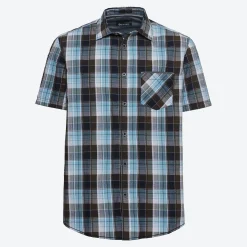 Herren NKD Seersucker Herren-Kurzarm-Hemd mit Regular-Fit