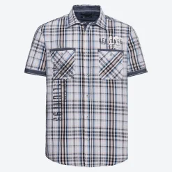 Herren NKD Seersucker Herren-Kurzarm-Hemd mit Regular-Fit