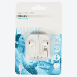 NKD Soundlogic Earbuds mit USB-Type-C-Kabel und Aufbewahrungsbox, ca. 1,2m
