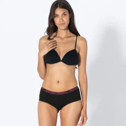 Damen NKD Teener-Hipster-Panty mit Neonbund, 3er-Pack