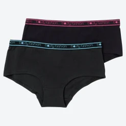 Kinder NKD Teener-Mädchen-Panty mit Kontrastbund, 2er-Pack