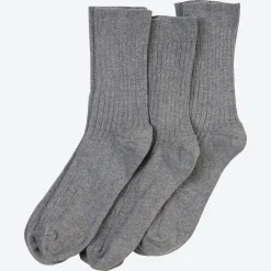 Damen NKD Unisex-Komfort-Socken mit Ripp-Struktur, 3er-Pack
