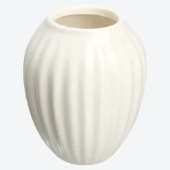 NKD Vase aus Keramik mit Rillen, ca. Ø 8x10cm